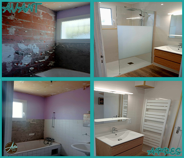 Montage avant et après rénovation de la salle de bain